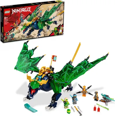 Produktbild von LEGO 71766 NINJAGO Lloyds legendärer Drache, Ninja-Spielzeug mit Drachen- und Schlangen-Figuren sowie 4 Minifiguren, darunter Lloyd und Nya, Geschenk für Jungen und Mädchen ab 8 Jahren