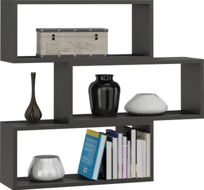 Produktbild von MATKAM ADAM Wandregal in moderner Optik | 3 Regalwürfel, Maße je B/H/T 31 x 65 x 21 cm | Holzstärke 18 mm | In verschiedenen Ausführungen erhältlich | Max. Belastung 20 kg (Anthrazit Grau)