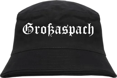 Produktbild von Großaspach Fischerhut - Altdeutsch - bedruckt - Bucket Hat Anglerhut Hut Schwarz L/XL