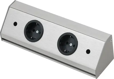 Produktbild von WIPO Steckdosenleiste Corner Compact, L 260 mm, Edelstahl Effekt