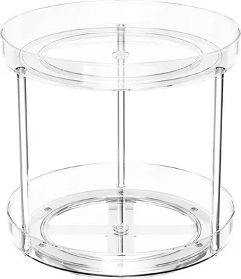 Produktbild von Küchenregal 2 Etagen multifunktional transparentes Drehbrett für Gewürze, Flaschen und Dosen Küchenorganizer