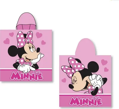 Image de Poncho - serviette de plage avec capuche pour enfants 55x110cm Minnie Mouse