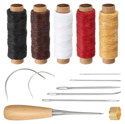 Gewachster Faden 5er-Set, 0,8 mm, 250 m, für Nähen & Leder