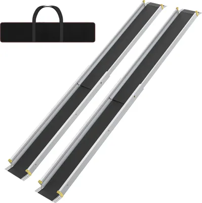 Obrázok produktu pre JOIEYOU 2X Wheelchair Ramp Teleskopická 107-183 cm Hliníková rampa Nosnosť invalidného vozíka 300 kg Teleskopická rampa Nakladacia rampa Nastaviteľná prenosná pre invalidné vozíky a skútre