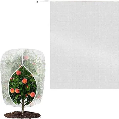 Produktbild von Insektennetz für Pflanzen - Beschützungsnetz 2,4m x 2m - feinmaschiges Insektennetz für Obstbäume, Sträucher, Gemüse - UV-beständiges Gartenetz mit Reißverschluss und Zugseil - Außengebrauch.