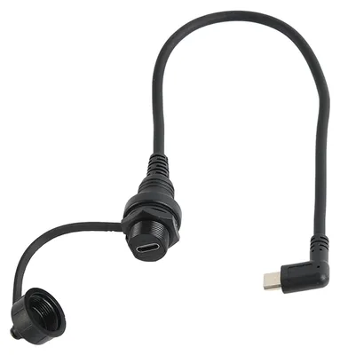 Obrázek produktu pro Prodlužovací kabel pro montáž do panelu, s pravým úhlem, konektor typu C na konektor pro montáž do palubní desky, určený pro automobily a lodě