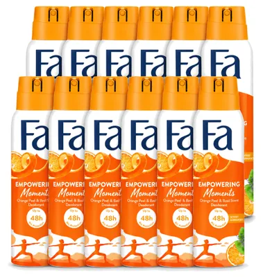 Immagine prodotto di 12 flaconi di deodorante spray Fa Empowering Moments, 150 ml ciascuno, confezione