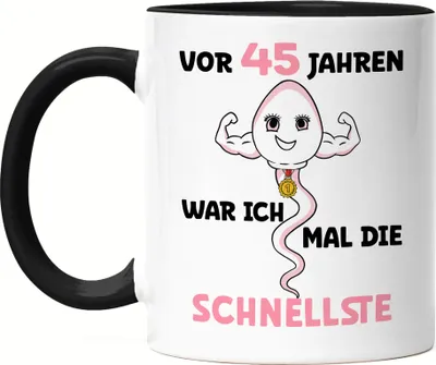 Produktbild von Vor 45 Jahren War Ich Mal Die Schnellste Tasse Schwarz Birthday Party Geburtstagstorte Alles Gute Zum 45. Geburtstag