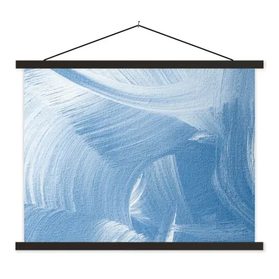 Produktbild von MuchoWow® Textilposter Acrylfarbe - Blau - Design 150x113 cm mit schwarzem Rahmen - Wohnzimmer