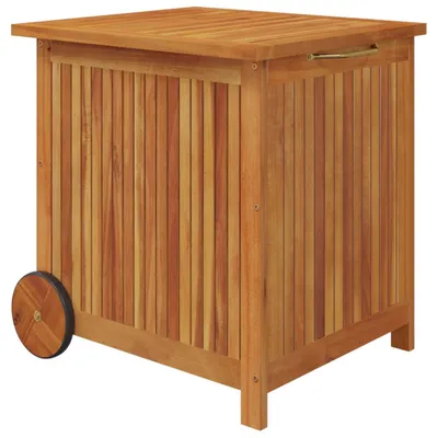Immagine prodotto di Cassapanca da giardino con rotelle 60x50x58 cm in legno massiccio di acacia