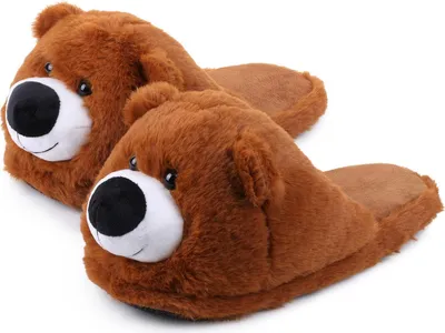 Produktbild von Tier Hausschuhe - Plüsch Schlappen Bär (hinten offen) - 28cm