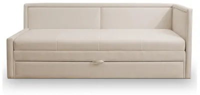 Produktbild von Selsey CAPRILI - Jugendbett mit ausziehbarer Liegefläche und Schublade, Hellbeige