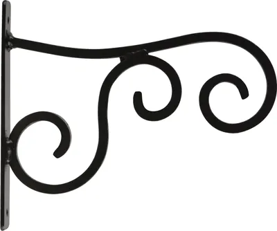 Produktbild von Stilvolle Wandhalterung im Landhausstil aus Eisen in schwarz für Hängekörbe