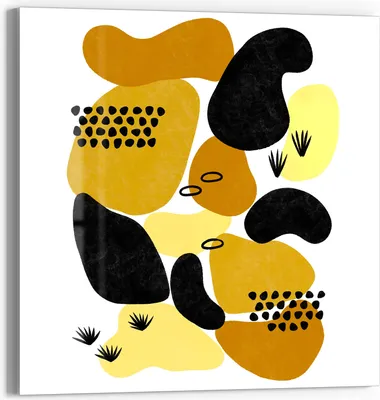 Produktbild von DEQOART Glasbild Echtglas 30x30 cm 'Goldener Tanz' Wandbild Bild modern Deko