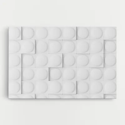 Produktbild von ARTHUB® Leinwandbild 70x100 cm, White Square Circle | Wohnzimmerdekoration, Hängende Bilder, Wanddekoration, Heimdekoration, Abstrakte, Geometrische