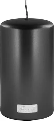 Productafbeelding van Fink KAARS, metalen stompkaars, paraffine, zwart, L. 8 cm, B. 8 cm, H. 15 cm, D. 8 cm, artikelnummer 123773