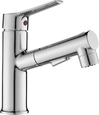 Produktbild von BADLAND Waschtischarmatur Wasserhahn Kleine FONTE Mischbatterie für Badezimmer in Chrom + Click-Clack