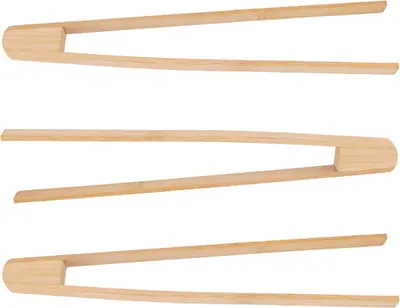 Productafbeelding van Grilltang - Set van 3 stuks, gemaakt van hout - Multifunctionele keukentang voor grillen, salades en toast - 25 cm lang