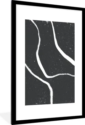 Produktbild von MuchoWow® Gerahmtes Poster Linie - Minimalismus - Gestaltung 60x90 cm - Poster mit Schwarzem Bilderrahmen Wandposter Rahmen Foto Bilder - Dekoration - Wandposter Wohnzimmer - Hochwertig
