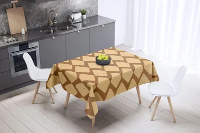 Tischdecke 140x140 cm, Polyester, wasserabweisend, braun