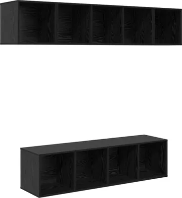 Immagine prodotto di vidaXL Set di mobili TV 4 pezzi in rovere nero, materiale a base di legno