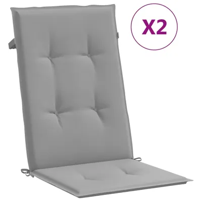 Immagine prodotto di vidaXL Cuscini per sedie da giardino con schienale alto 2 pz. Tessuto grigio 120x50x3cm