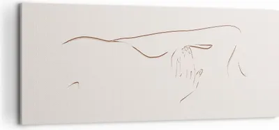 Produktbild von Bild auf Leinwand - Leinwandbild - Einteilig - Skizze Nacktheit Frau - 120x50cm - Wand Bild - Wanddeko - Wandbilder - Leinwanddruck - Bilder - Wanddekoration - Leinwand bilder - AB120x50-4552