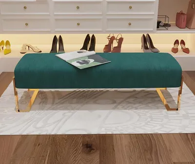 Obrázok produktu pre Stolička Čalúnená stolička Noha Úložný priestor Nábytok Obývacie lavice Sedadlo Textil Zelený dizajnér