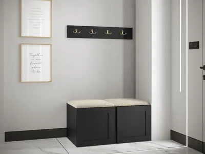 Image de Meuble de couloir avec étagère à chaussures MALIA 3 - noir / beige clair