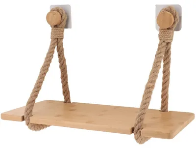 Produktbild von TENDANCE | Badezimmerregal - Wandregal - Hängeregal - beige - aus Bambus - 40 x 20 cm - Schweberegale - Dekorativ - modern