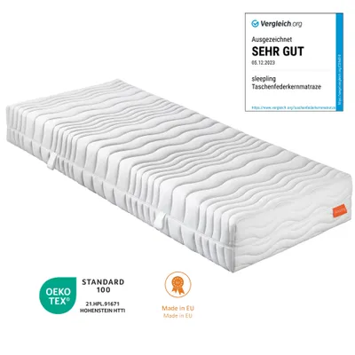 Produktbild von orthopädische 7-Zonen Federkernmatratze, 90 x 200 cm, 25 cm, H2, Taschenfederkern, sleepling Innovation 320