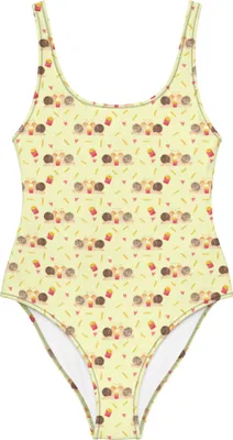 Produktbild von Mr. & Mrs. Panda Damen-Badeanzug Schnecken Liebe Größe XS - Gelb - Geschenk, Bademode, glücklich, Swimsuit, Badeanzug, Pärchen, Freundin, Damenbadeanzug, Paar, Verliebt