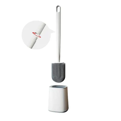 Produktbild von WC Bürste,2 in 1Silikon Klobürste mit Behälter Montage,t für Wandmontage oder Bodenmontage,schnell trocknend,Weiß