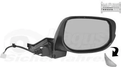 Produktbild von VAN WEZEL 2511808 Außenspiegel Seitenspiegel Rechts für HONDA INSIGHT (ZE) Konvex Grundiert