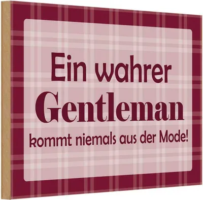 Produktbild von vianmo Holzschild 20x30 cm Ein wahrer Gentleman Dekoration
