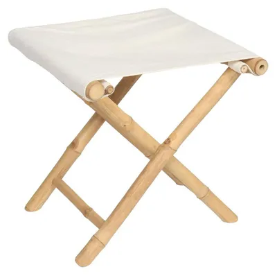 Produktbild von Bambus hocker klappbar sitzfläche stoff - bambus weiss - Tendance