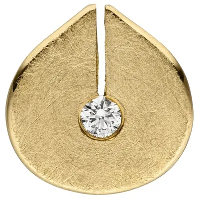 Produktbild von Anhänger 585 Gold Gelbgold eismatt 1 Diamant Brillant Diamantanhänger