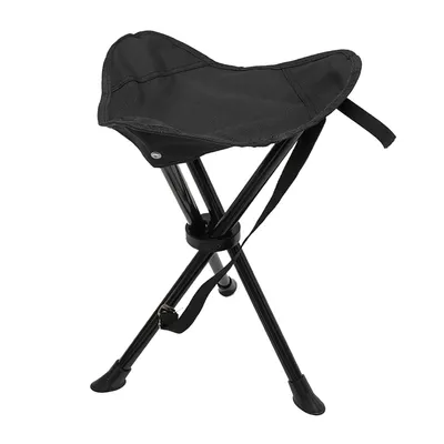 Produktbild von Hocker Angelhocker Campingstuhl Klapphocker Dreifuß faltbar schwarz