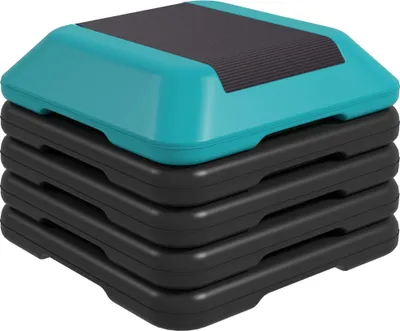 Obrázek produktu pro Aerobikový stepper – stepovací deska – výškově nastavitelný 10–30 cm – kardio trénink – nohy – modrý