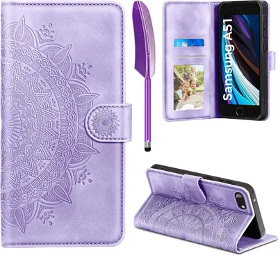 Produktbild von Handyhülle iPhone SE 2022/2020 7/8 Leder Flip Case Standfunktion Hellviolett