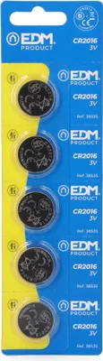 Produktbild von Lithium-Knopfzelle Max-pro CR2016 3V Ø20 x 1,6 mm, Blister 5 Stück