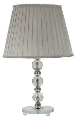 Immagine prodotto di Lampada da Tavolo Tolly Ø30x48 cm in Metallo e Vetro e Tessuto Argento