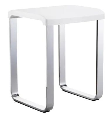 Produktbild von Smedbo LIVING - Duschhocker in aluminium verchromt und sitzfläche weiß FK406