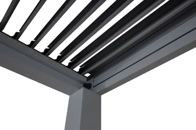 Obrázek produktu pro Pergola HWC-L46, zahradní altán z lamelového roštu, hliníkový rám 10 cm, odolný proti dešti, 3x4 m  antracitová barva