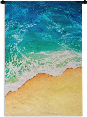 Produktbild von MuchoWow® Wandteppich Wandbehang Meer - Golf - Strand 60x90 cm Tapisserie Dekoration Wandtuch - Foto-Teppich - Abwaschbar