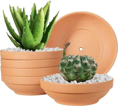 Produktbild von Famanu Terracotta Blumentöpfe 16 cm mit Abflusslöchern - Set von 6