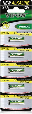 Zdjęcie produktu dla BAT0068B Baterie alkaliczne VIPOW LR27A 5szt/bl.