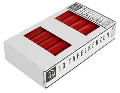 Image de Bougies de table, lot de 10, rouge, bougies de chandelier, bougies pointues, décoration de table