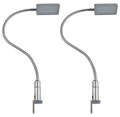 Image de kalb | Lampe de chevet LED 4W, lampe de lecture, lampe de table de chevet, lampe de lecture flexible, lot de 2, chrome