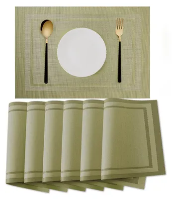 Produktbild von Premium abwaschbare Platzsets - 6 Stück, grün und hitzebeständig